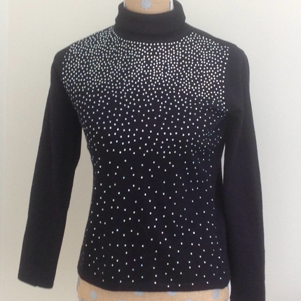Black Beaded Turtleneck